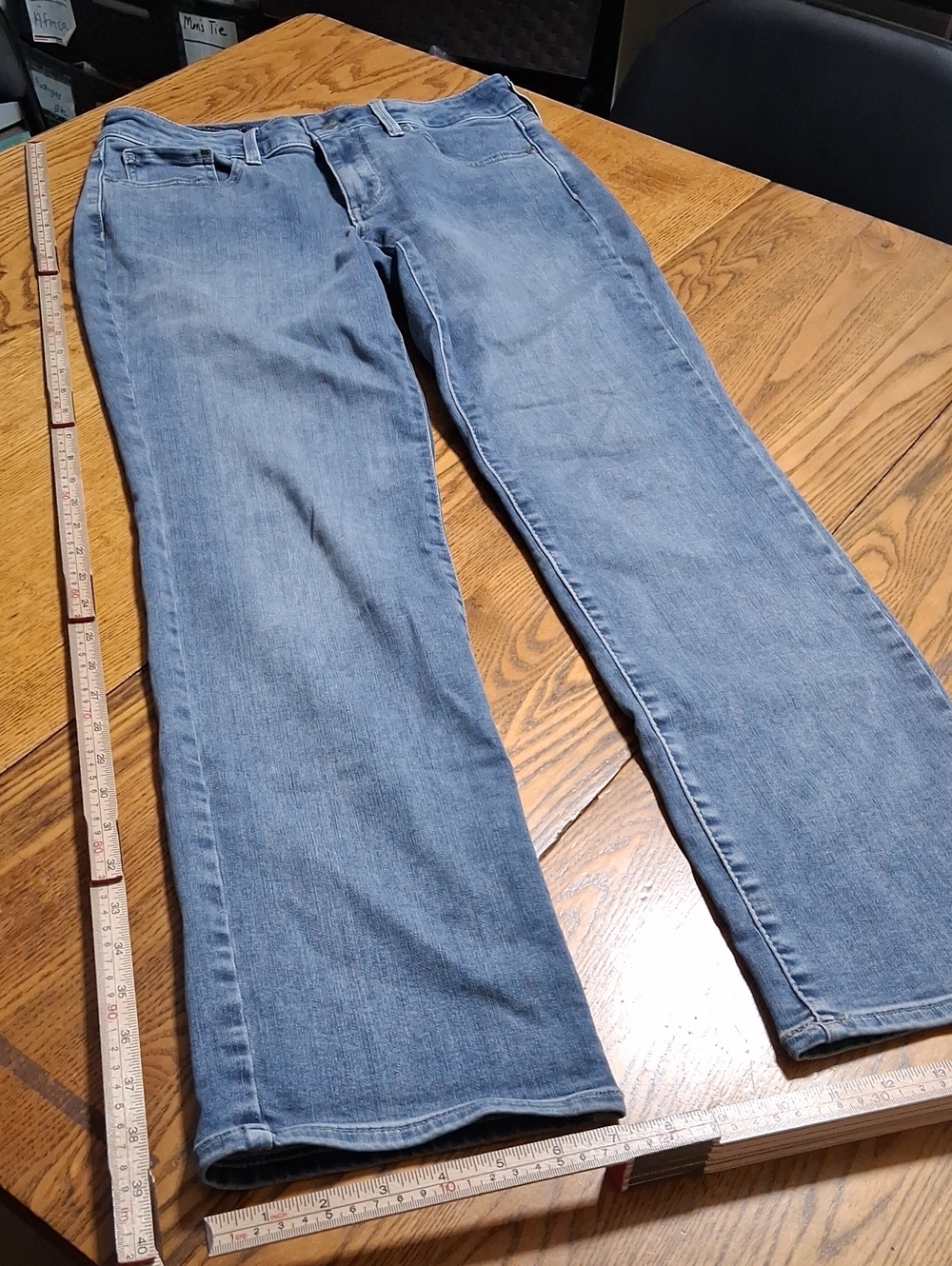 NYDJ Jeans 8P Womens BLUE MARILYN STRAIGHT Denim Pants Preowned  Used LIFT TUCK
